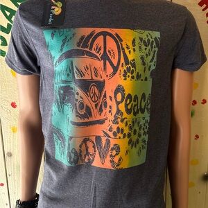 Colorful Peace and Love Graphic Tee